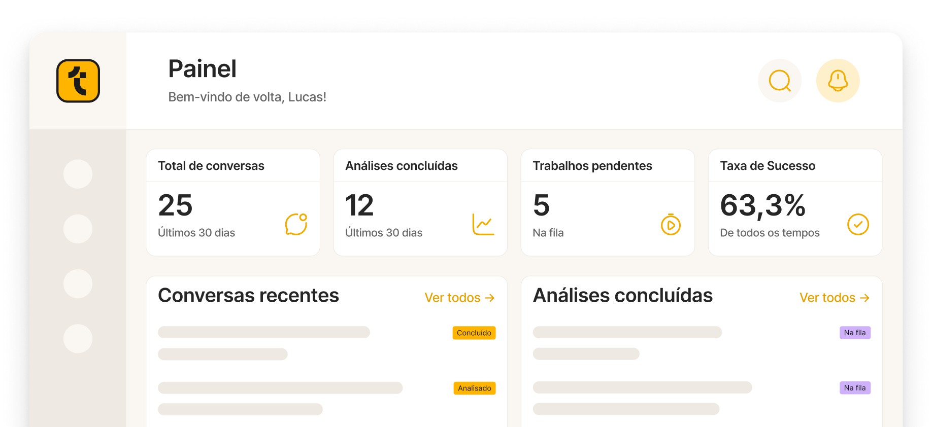Prévia do dashboard da TukiMate
